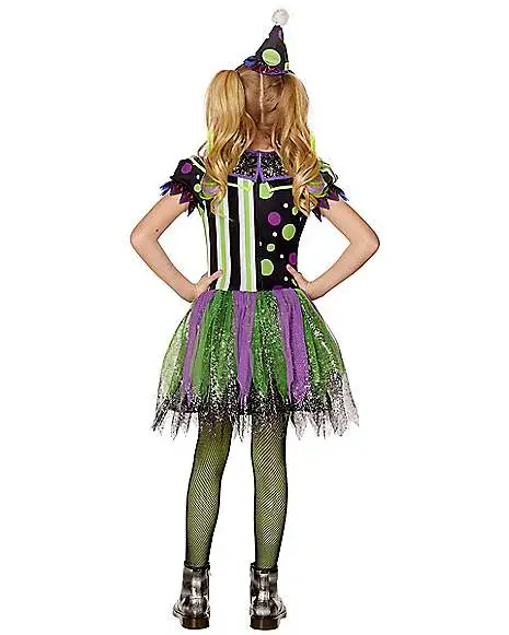 Kids Glow In The Dark Neon Clown Costume 2 Kids Glow In The Dark Neon Clown Costume - Image 2