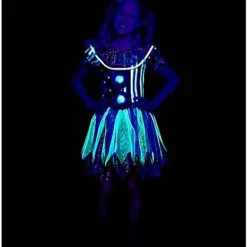 Kids Glow In The Dark Neon Clown Costume 5 Kids Glow In The Dark Neon Clown Costume -Spirit Spooky Store 01472075 c