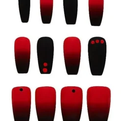 Red And Black Press On Nails