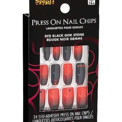 Red And Black Press On Nails -Spirit Spooky Store 01474220 c