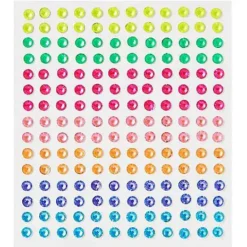 Neon Press On Gem Stones 180 Piece Set