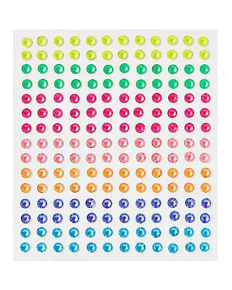 Neon Press On Gem Stones 180 Piece Set 1 Neon Press On Gem Stones 180 Piece Set