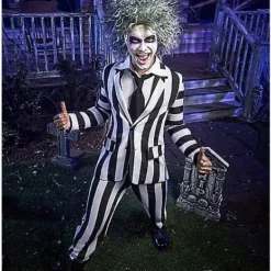 Adult Beetlejuice Striped Suit