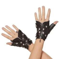 Studded Punk Rock Fingerless Gloves