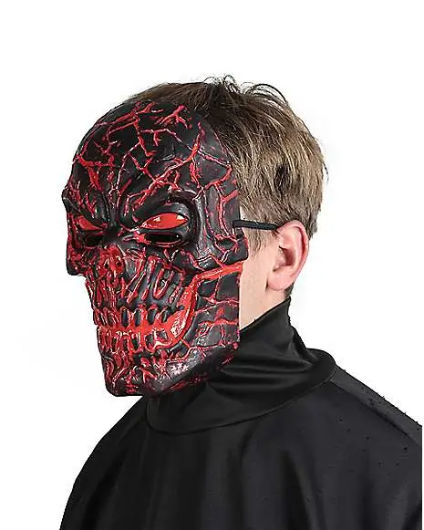 Light-Up LED Horror Scorched Skull Half Mask 2 Light-Up LED Horror Scorched Skull Half Mask - Image 2