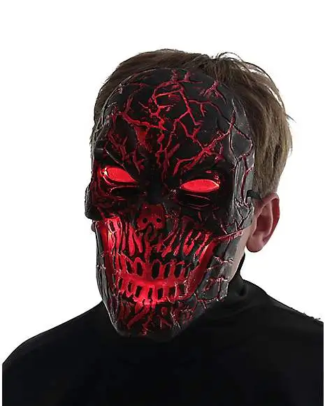 Light-Up LED Horror Scorched Skull Half Mask 4 Light-Up LED Horror Scorched Skull Half Mask - Image 4
