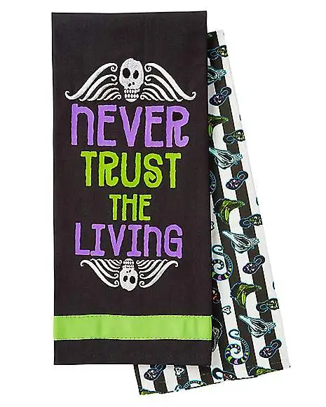 Never Trust The Living Dishtowels 2 Pack - Beetlejuice 1 Never Trust The Living Dishtowels 2 Pack - Beetlejuice