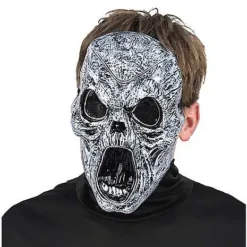 Light-Up EL Wire Wailing Spirit Half Mask -Spirit Spooky Store 01488154 e