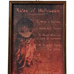Rules Of Halloween Sign - Trick 'r Treat