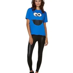 Adult Cookie Monster T Shirt - Sesame Street 7 Adult Cookie Monster T Shirt - Sesame Street -Spirit Spooky Store 01496322 d