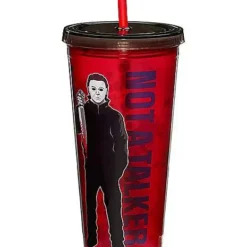 Stalker Not A Talker Michael Myers Tumbler 20 Oz. - Halloween -Spirit Spooky Store 01497155 c