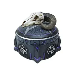 Mystical Arts Ram Skull Trinket Box 7 Mystical Arts Ram Skull Trinket Box -Spirit Spooky Store 01498252 c