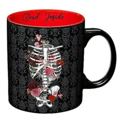 Dead Inside Floral Skeleton Coffee Mug 20 Oz.