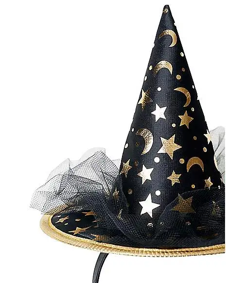 Celestial Mini Witch Hat Headband 2 Celestial Mini Witch Hat Headband - Image 2