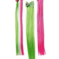 Pink And Green Bow Hair Extensions - Disney Zombies