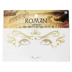 Gold Roman Face Decals 5 Gold Roman Face Decals -Spirit Spooky Store 01514926 c