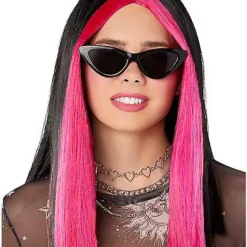 Pink And Black Money Piece Wig