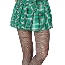 Adult Green Plaid Plus Size Skirt
