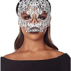 White Metal Skeleton Eye Mask