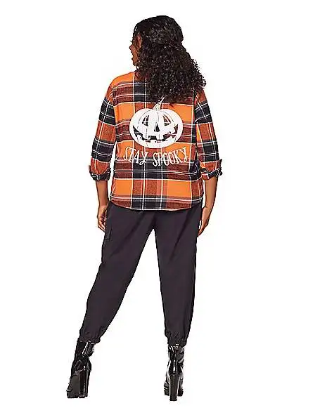 Adult Stay Spooky Flannel Shirt 2 Adult Stay Spooky Flannel Shirt - Image 2