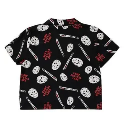 Adult Tie Front Jason Voorhees Shirt - Friday The 13th -Spirit Spooky Store 01541556 c