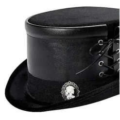 Black Gothic Top Hat 9 Black Gothic Top Hat -Spirit Spooky Store 01542570 e