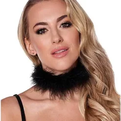 Black Feather Choker Necklace