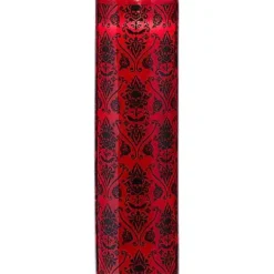 Damask Gothic Noir Pillar Candle