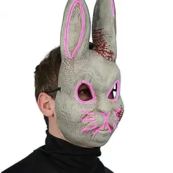 Light-Up EL Wire Bad Bunny Half Mask -Spirit Spooky Store 01548676 c