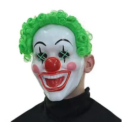Light Up El Wire Jokes On You Clown Half Mask -Spirit Spooky Store 01548684 c
