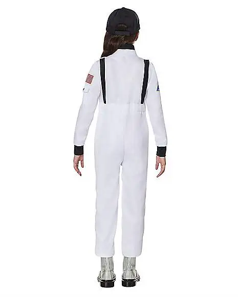 Kids White NASA Jumpsuit Costume 2 Kids White NASA Jumpsuit Costume - Image 2