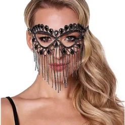 Rhinestone Fringe Eye Mask