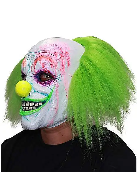Neon Green Hair Clown Full Mask 2 Neon Green Hair Clown Full Mask - Image 2