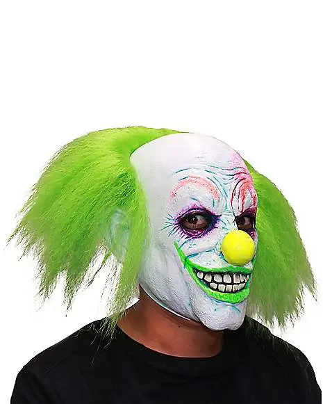 Neon Green Hair Clown Full Mask 4 Neon Green Hair Clown Full Mask - Image 4