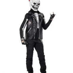 Kids Dark Rebel Punk Skeleton Costume
