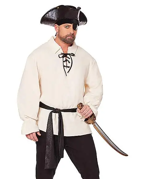 Pirate Shirt And Belt Plus Size Costume Kit 1 Pirate Shirt And Belt Plus Size Costume Kit