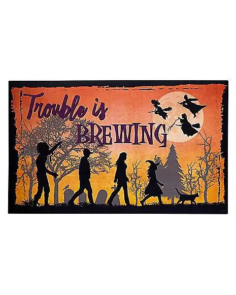 Trouble Is Brewing Doormat - Hocus Pocus 1 Trouble Is Brewing Doormat - Hocus Pocus