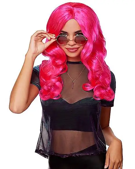 Hollywood Glam Curls Wig Pink 1 Hollywood Glam Curls Wig Pink