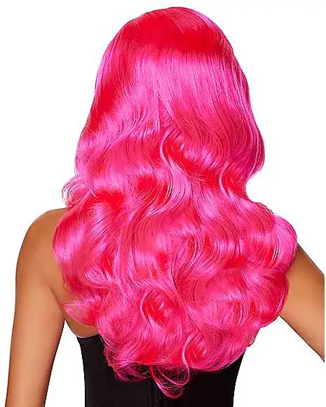 Hollywood Glam Curls Wig Pink 2 Hollywood Glam Curls Wig Pink - Image 2