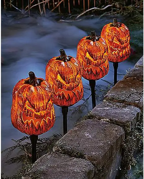 Light-Up LED Jack-O-Lantern Pathway Markers 1 Light-Up LED Jack-O-Lantern Pathway Markers