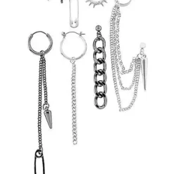 Punk Mismatched Earring Set - 7 Pack