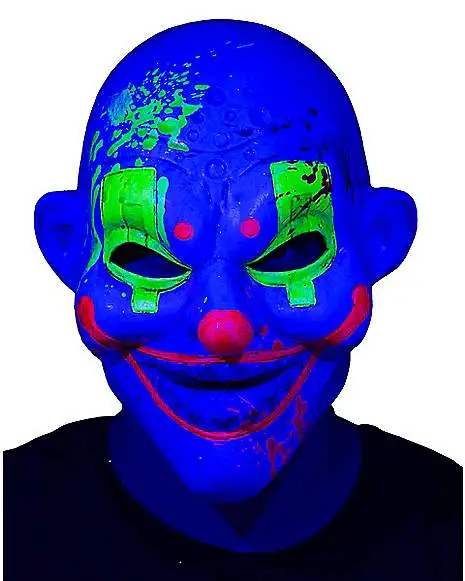 Black Light Neon Clown Full Mask 3 Black Light Neon Clown Full Mask - Image 3
