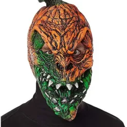 UV Light Reactive Pumpkin Half Mask