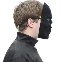 Black Velvet Skull Half Mask -Spirit Spooky Store 01577709 c