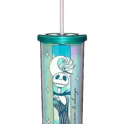Iridescent Jack And Sally Cup With Straw 20 Oz. - The Nightmare Before