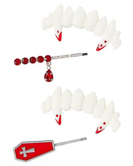 Vampire Teeth Hair Clips 1 Vampire Teeth Hair Clips