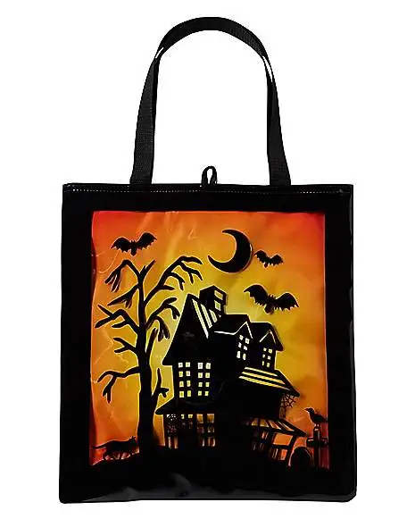 Haunted House Candy Window Tote Bag 1 Haunted House Candy Window Tote Bag