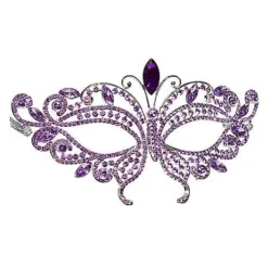 Purple Butterfly Crystal Eye Half Mask -Spirit Spooky Store 01588755 c