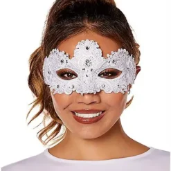 Angel White Lace Eye Half Mask