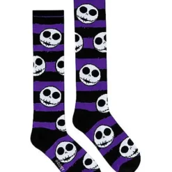 Jack Skellington Striped Knee High Socks - The Nightmare Before Christ